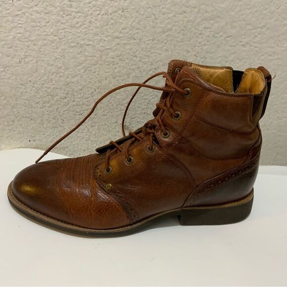 Twisted X Men's Lacer Lace Up Leather Ankle Boots Cognac MCRL001 Size 11-1/2 M - Picture 1 of 15